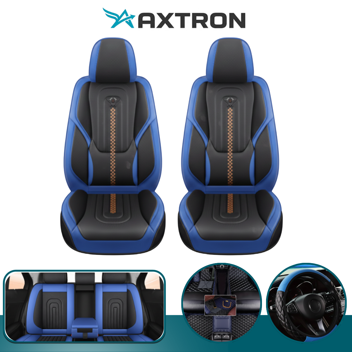 Funda de Auto Universal Dominus en Cuero Legítimo con Airbag +REGALOS: Alfombras de Cuero y Funda de Volante